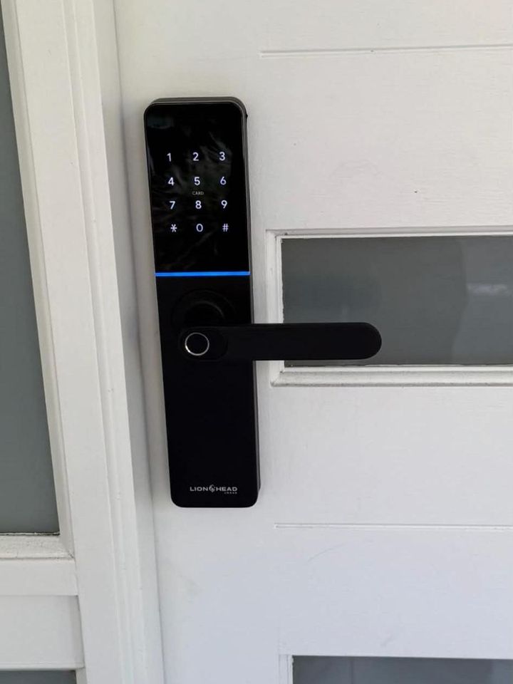 Black keypad smart lock